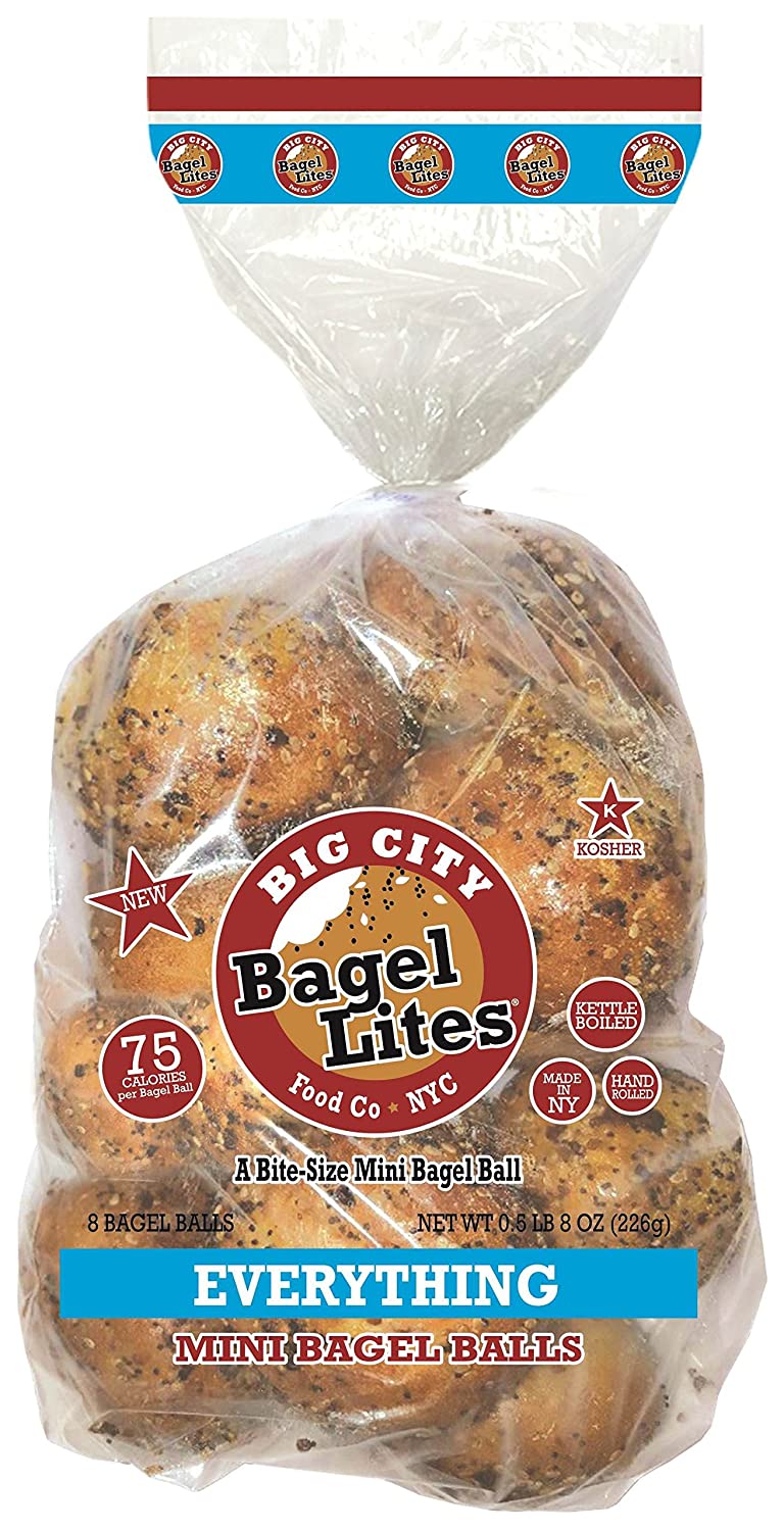 24 Bagel Lites Fresh NYC Mini Bagel Balls- Everything - 3 Pack