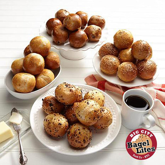 24 Bagel Lites Fresh NYC Mini Bagel Balls- Everything - 3 Pack