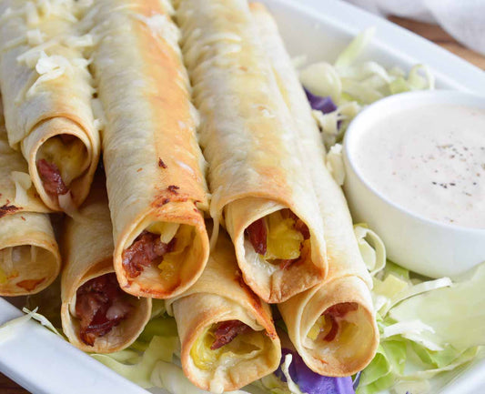 Reuben Stuffed Baked Taquitos