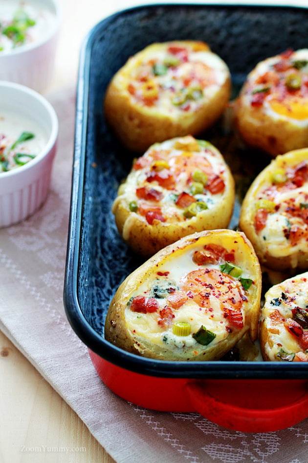 Baked Egg Potato Bowls