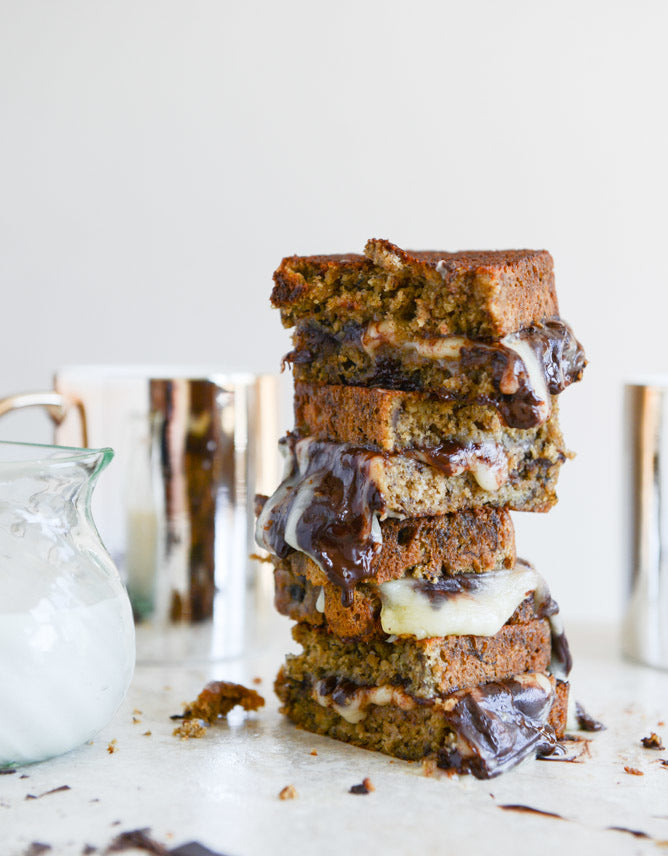 Banana Bread, Brie and Chocolate Grilled Cheese
