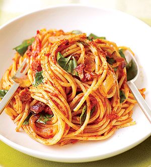 BRIE, BACON PASTA with BASILICO SAUCE