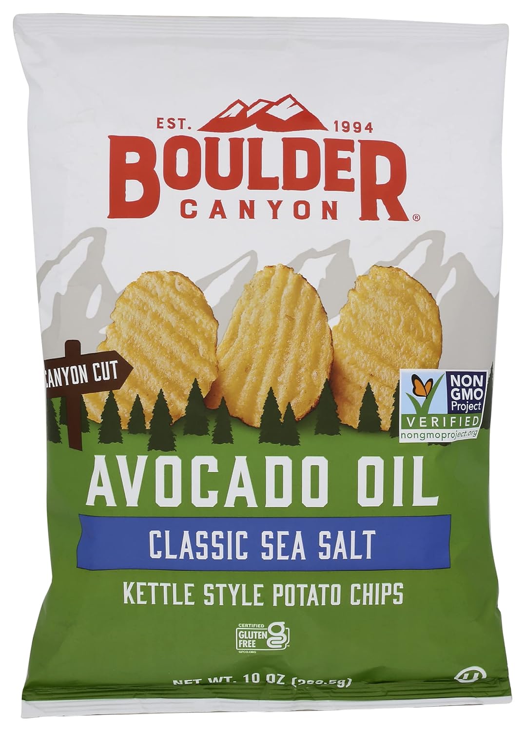 Boulder Canyon Avocado Oil Sea Salt Kettle Chips - 10 oz - 12 Pack