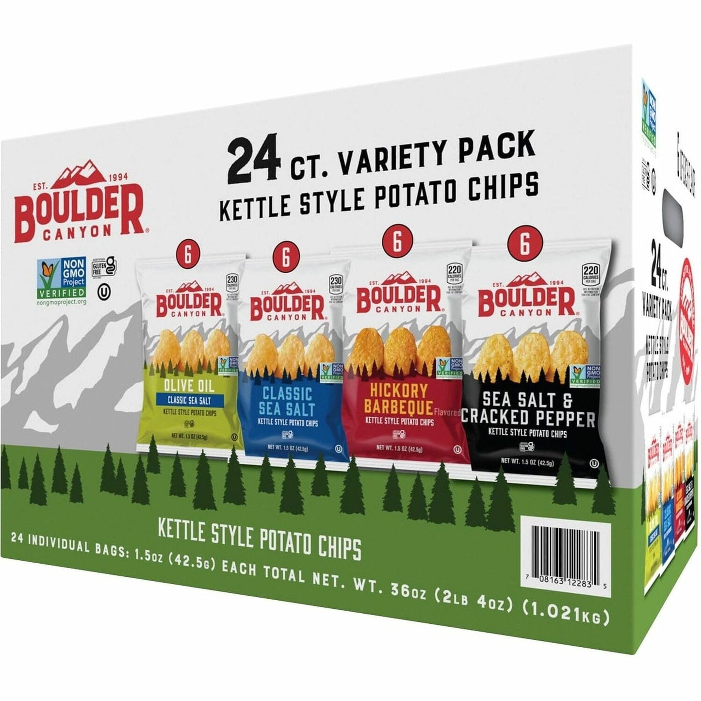 Boulder Canyon Potato Chip Variety Pack -1.5 oz - 24/Case