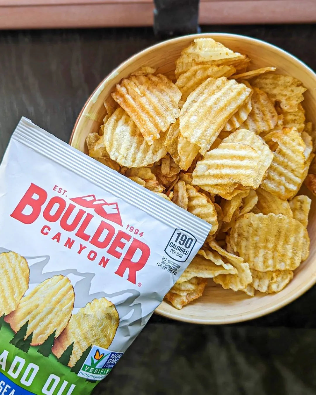 Boulder Canyon Thin & Crispy Cheddar Sour Cream Potato Chips - 6 oz Pack of 12