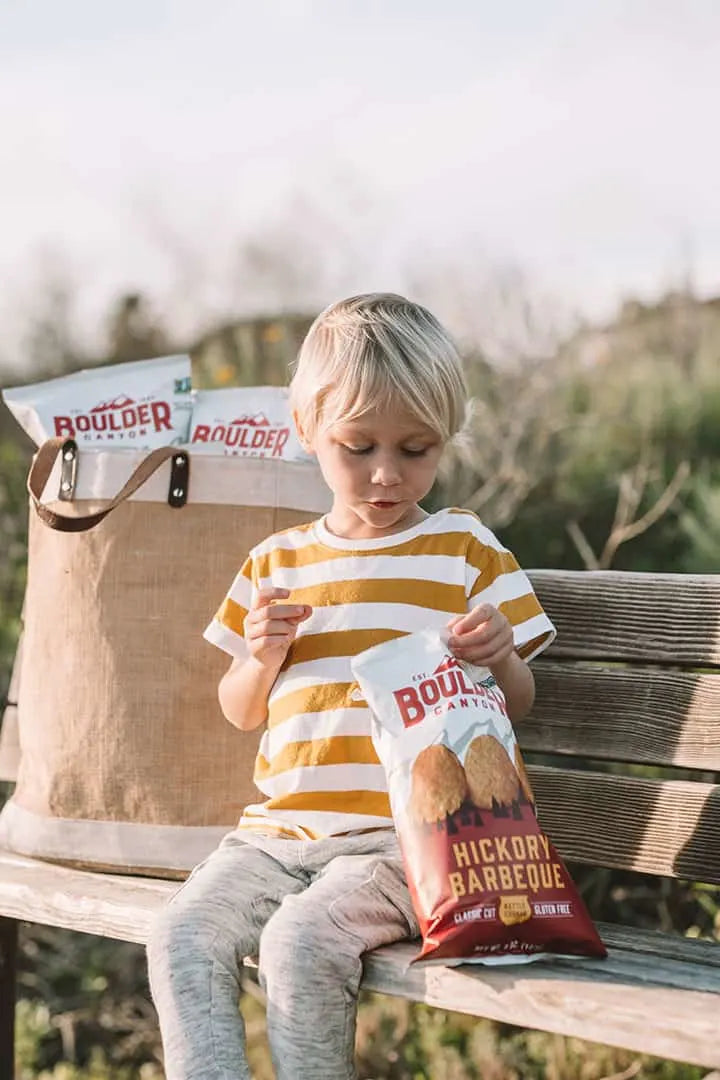 Boulder Canyon Thin & Crispy Cheddar Sour Cream Potato Chips - 6 oz Pack of 12