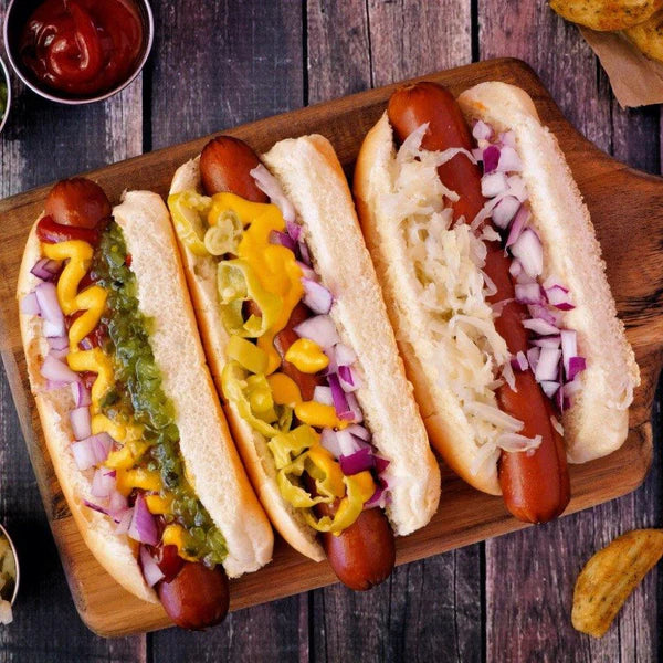 Bison Hot Dogs - 3 Packs of 6 Bison Meat Hot Dogs - Gluten Free