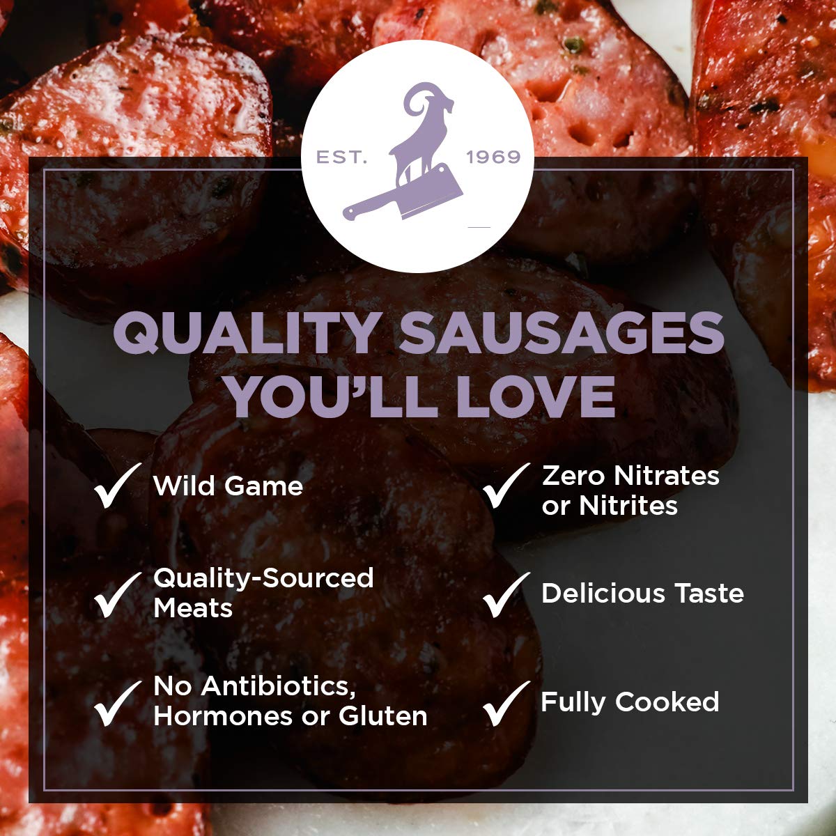 Wild Game Bison Wieners - 10oz, 5 Pack - Fully Cooked and Smoked, Uncured Sausage Links - Paleo and Grass-Fed - No Antibiotics, Hormones, Gluten, Dairy or Sugar