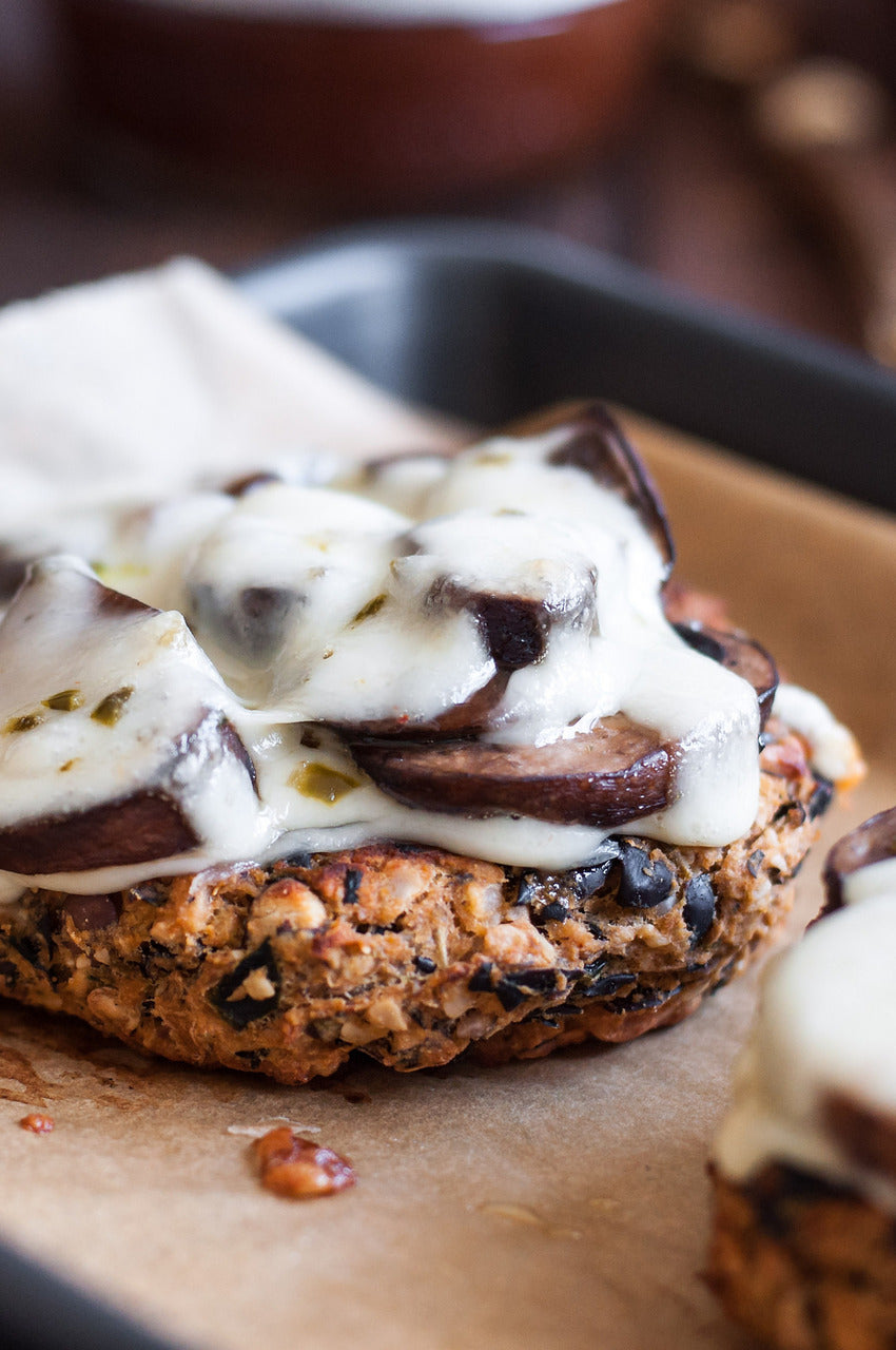 BBQ Black Bean and Eggplant Veggie Burgers
