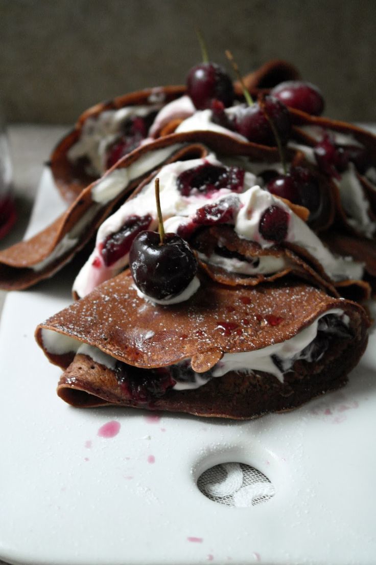 Black Forest Crepes with Chocolate and Cherries
