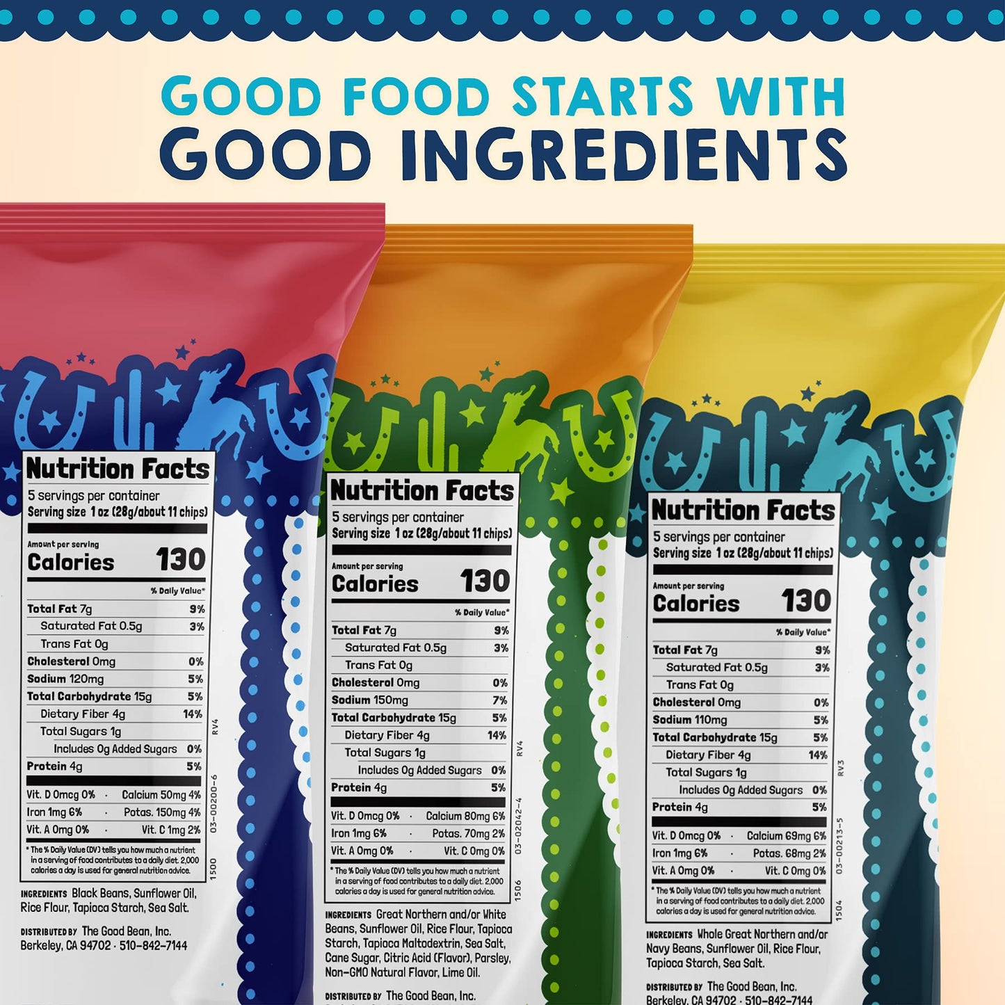 Beanitos Bean Chips - Variety Pack - 5 oz - Pack of 6