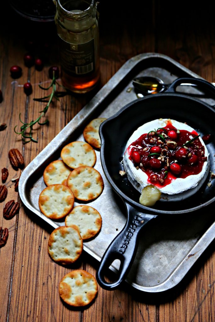 Gourmet Baked Brie or Camembert Cheese - w/ Cast Iron Skillet & Cranberry Almond Topping