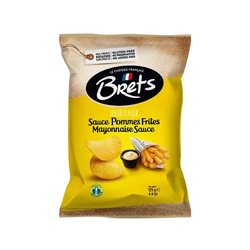 Brets French  Pommes Frites Mayonnaise Potato Chips, 4.4 oz, Pack of 3