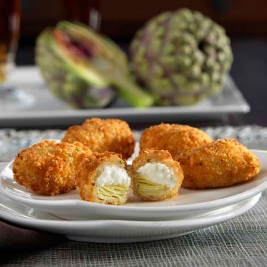 Breaded Parmesan Artichoke Hearts - 50 pieces per tray