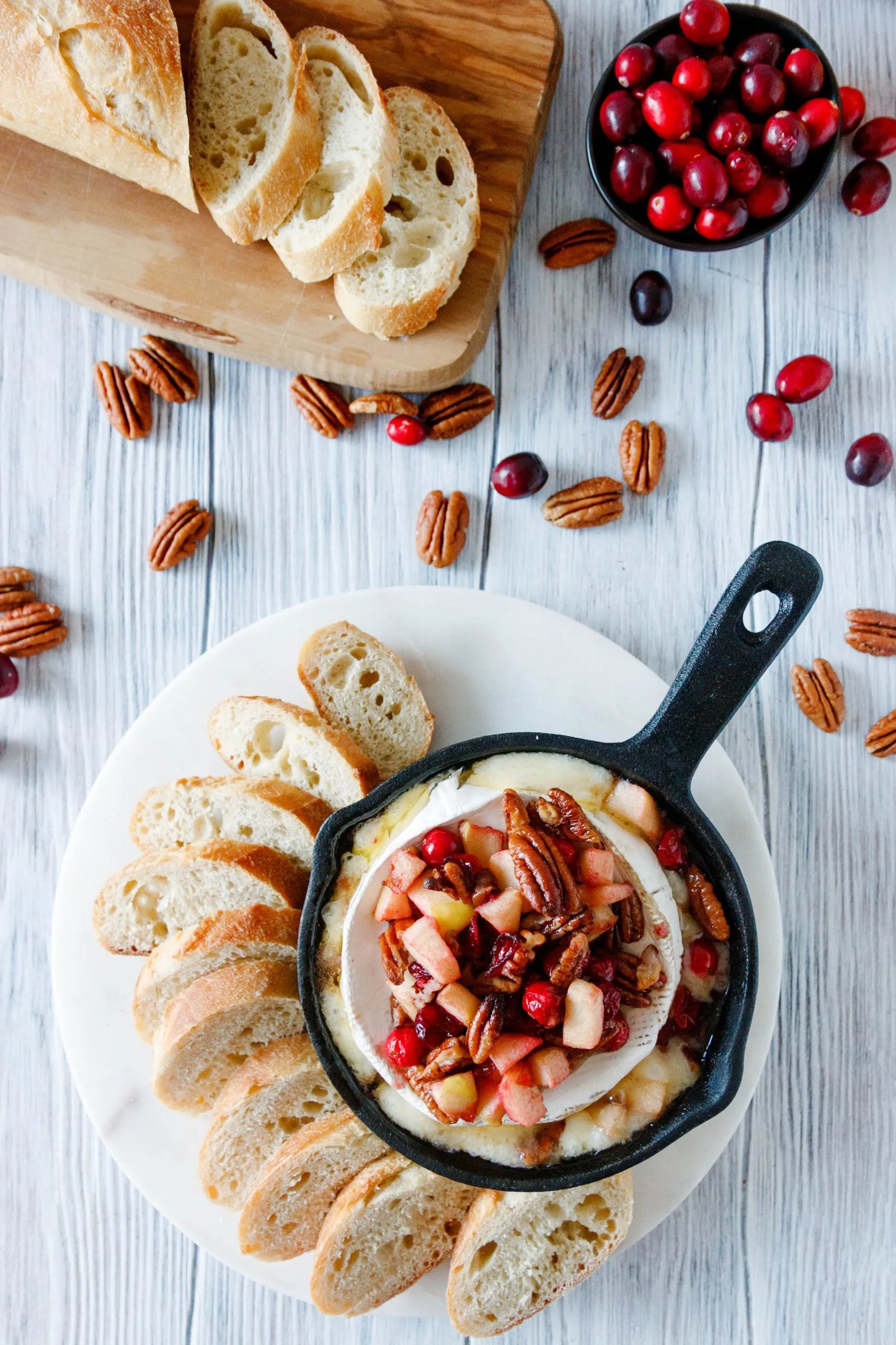 Gourmet Baked Brie or Camembert Cheese - w/ Cast Iron Skillet & Cranberry Almond Topping