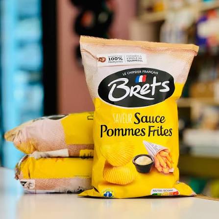 Brets French  Pommes Frites Mayonnaise Potato Chips, 4.4 oz, Pack of 3