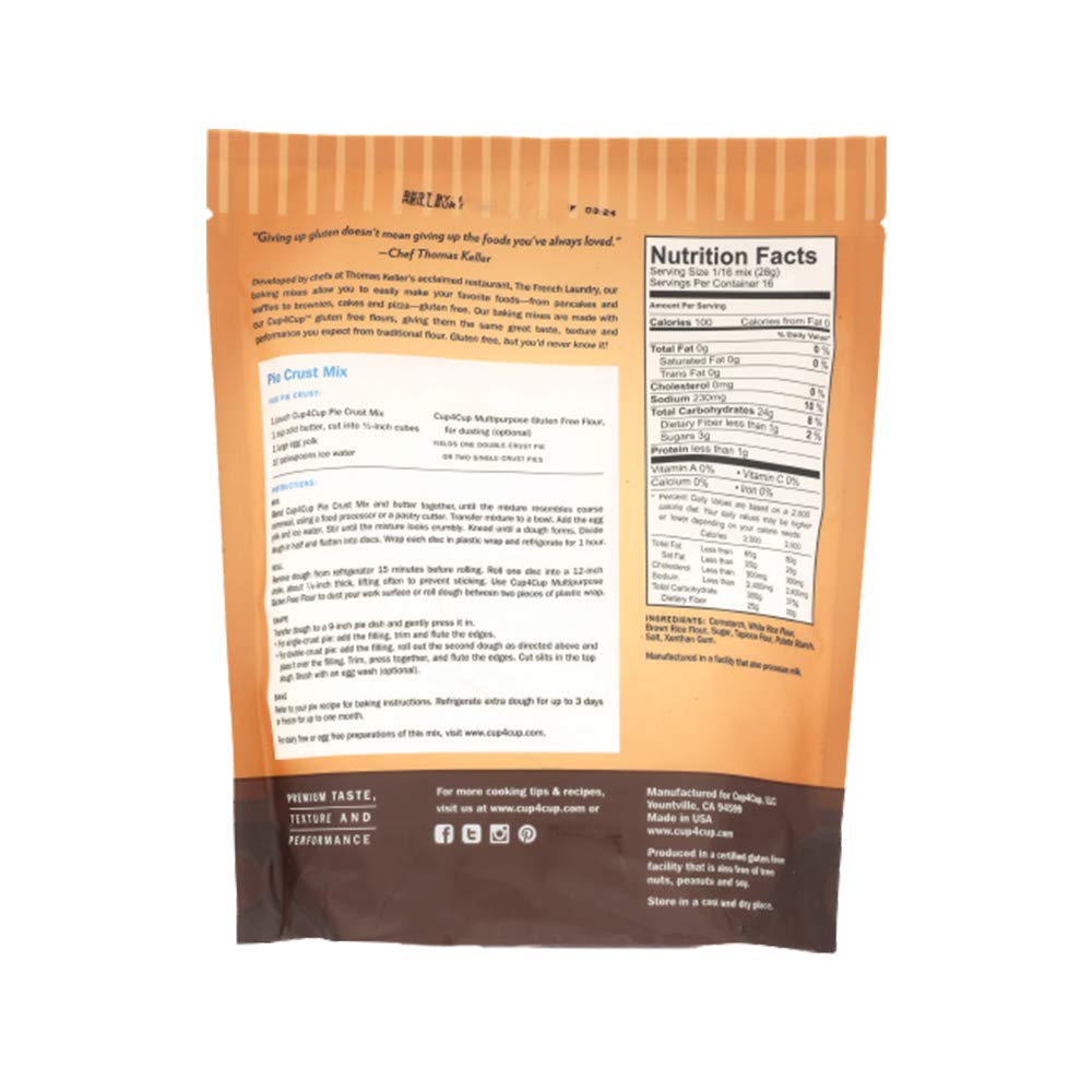 Cup4cup Gluten Free, Kosher Pie Crust Mix, 1 lb