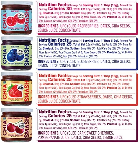 No Sugar Added, Naturally Sweet Jelly - Chia Smash Jam Variety 3 Pack - Keto, Vegan