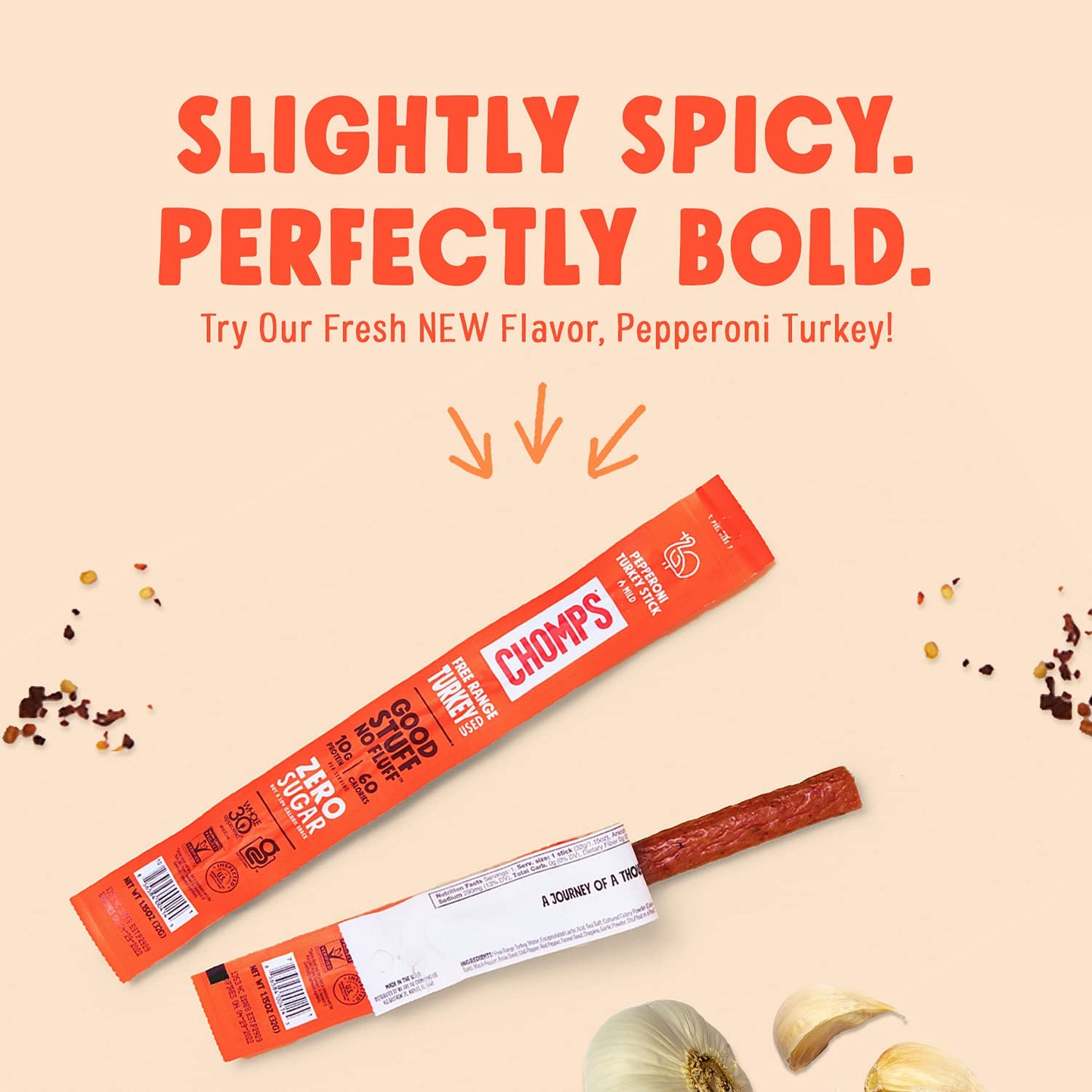 Free Range Turkey Pepperoni Jerky Snack Sticks - Pack of 24