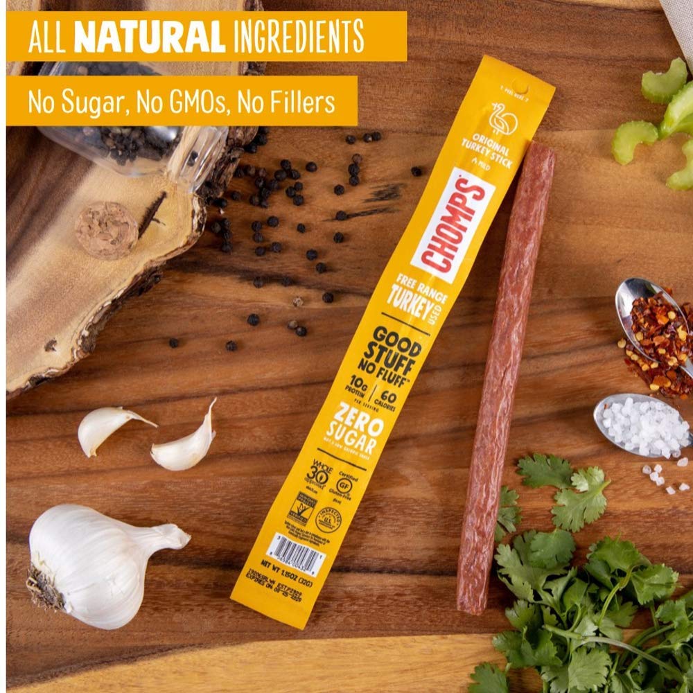 Free Range Original Turkey Jerky Snack Sticks - Pack of 24