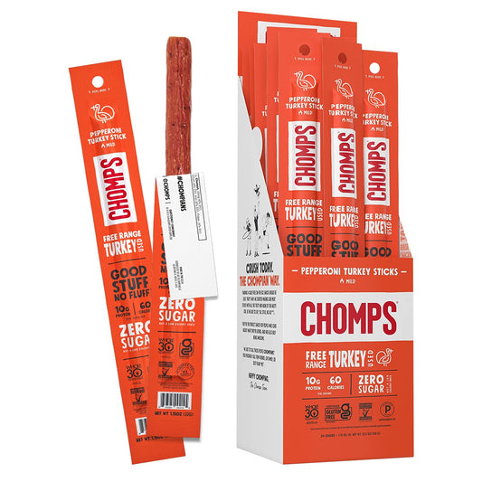 Free Range Turkey Pepperoni Jerky Snack Sticks - Pack of 10