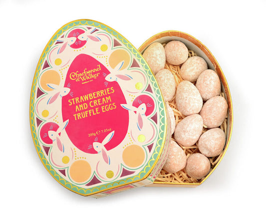 Charbonnel et Walker Fine Chocolate Oval Easter Strawberries and Cream Truffles Gift Box