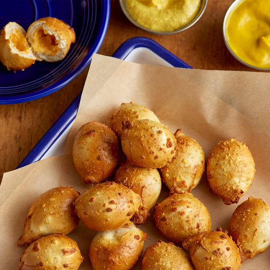 Cheddar Cheese Stuffed Pretzel Bites - 240/Case