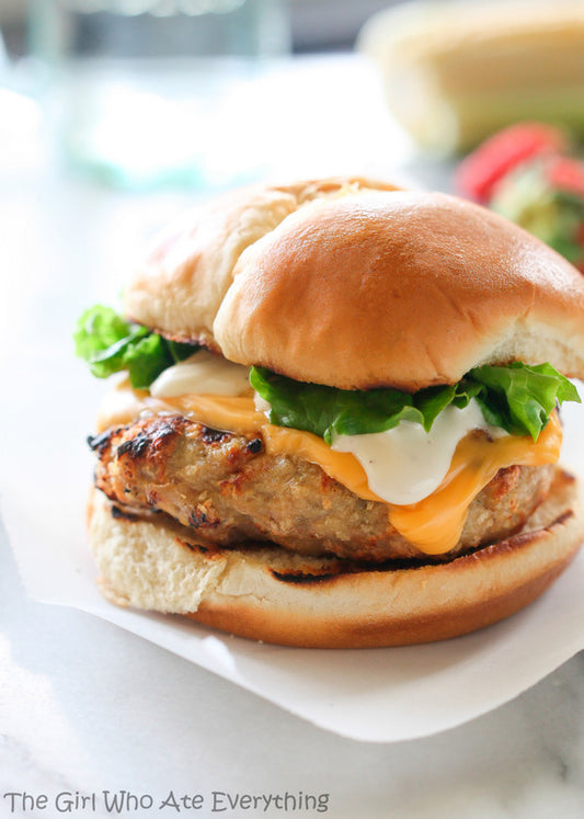 Cheddar Ranch Chicken Burgers