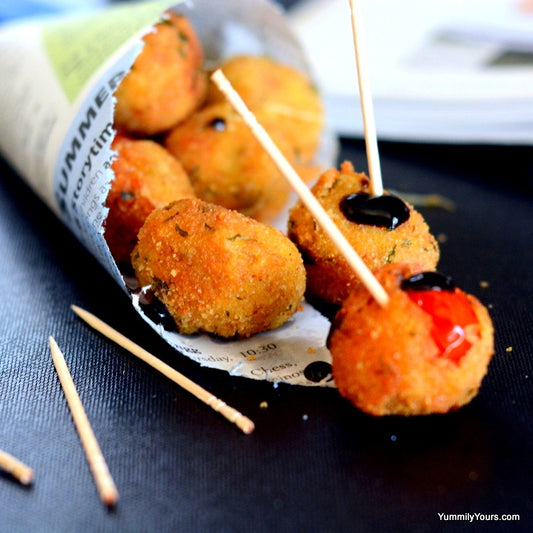 STUFFED TOMATO CHEESE BALLS – DECONSTRUCTING CAPRESE