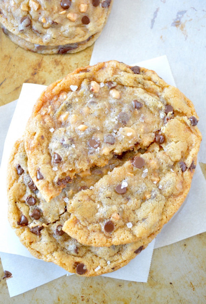 Chewy Salted Toffee Chocolate Chip Cookies - 1 Dozen