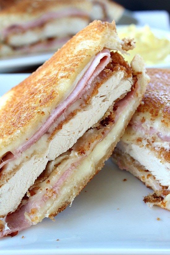 Chicken Cordon Bleu Grilled Cheese Sandwich
