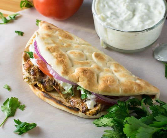 CHICKEN GYROS WITH HOMEMADE TZATZIKI SAUCE