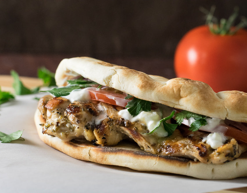 CHICKEN GYROS WITH HOMEMADE TZATZIKI SAUCE