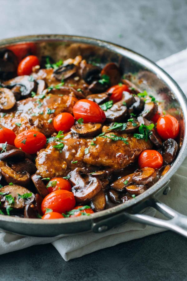 Chicken Marsala with Tomatoes
