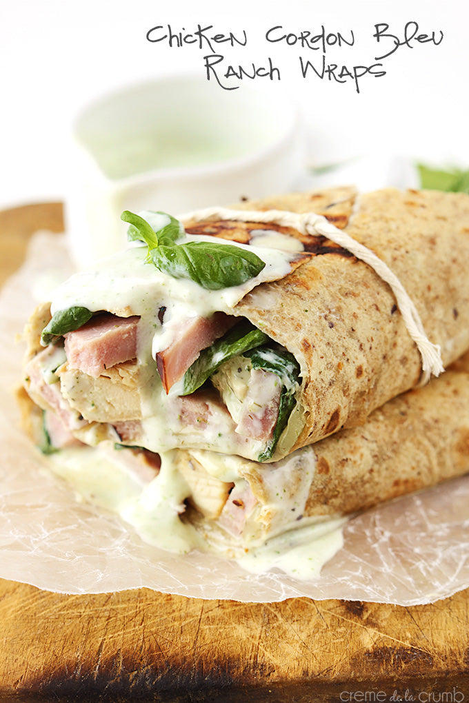 Chicken Cordon Bleu Ranch Wraps