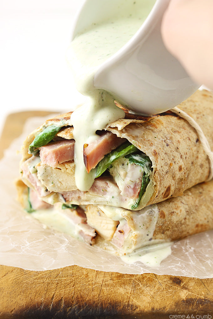 Chicken Cordon Bleu Ranch Wraps