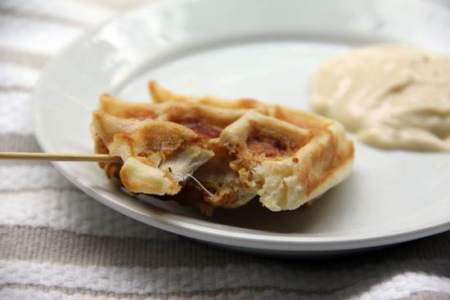 Crunchy Chicken Stuffed Waffles Pops & Maple Dijon Dip
