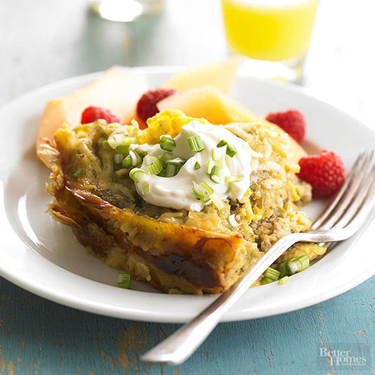 Chile Verde Breakfast Lasagna