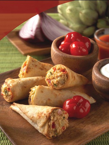 Chicken Quesadilla Trumpets - 50 pieces per tray