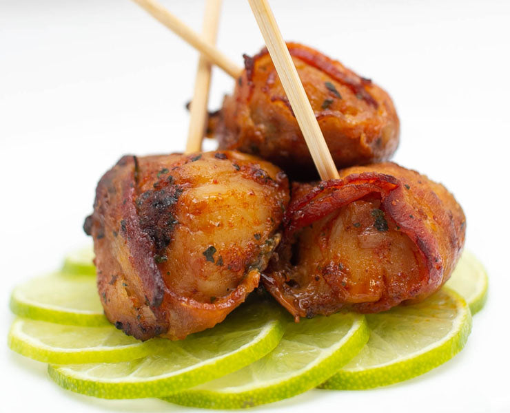 Citrus Cilantro Bacon Wrapped Scallops - 100/Case