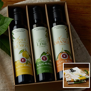 Citrus Trio Gift Box w/ SET OF FLOUR SACK TOWELS