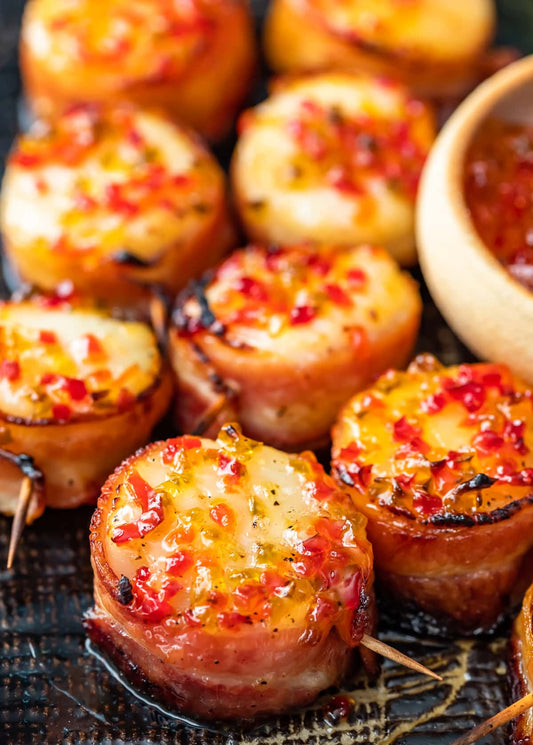 Citrus Cilantro Bacon Wrapped Scallops - 100/Case