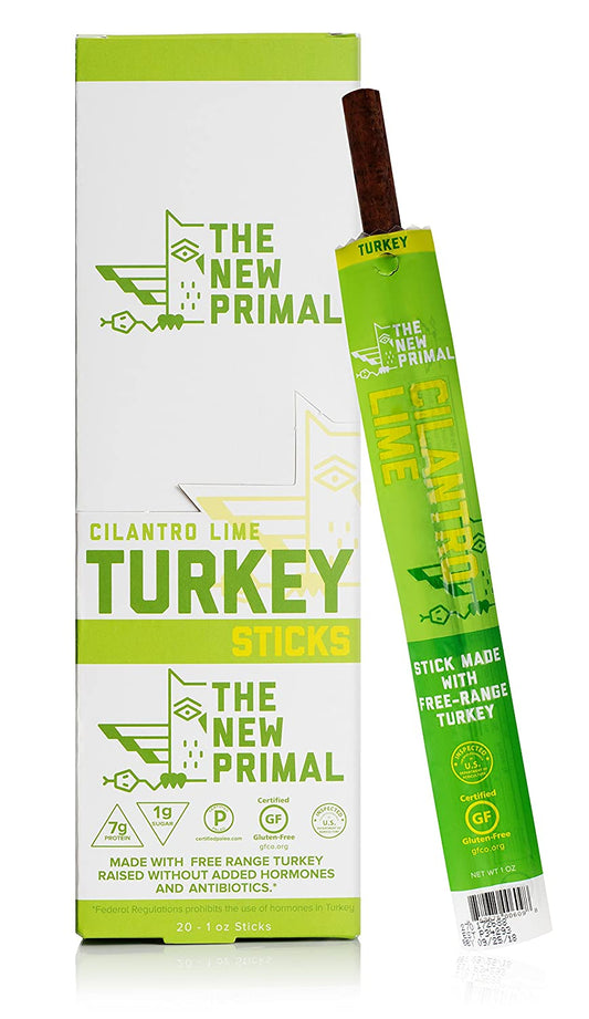 All Natural Cilantro Lime Turkey Meat Sticks - Pack of 20