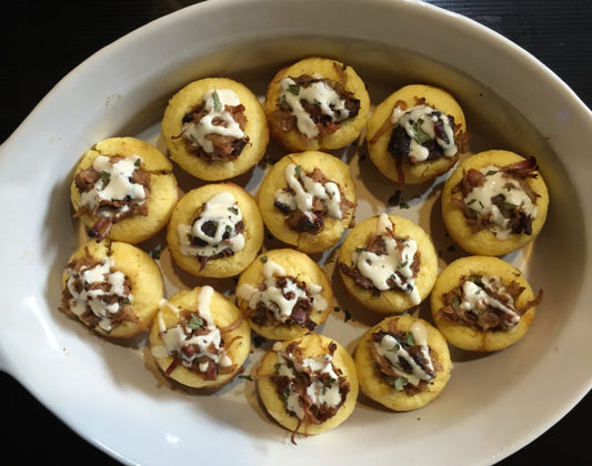 Pulled Pork Cornbread Bites - 40 pieces per tray