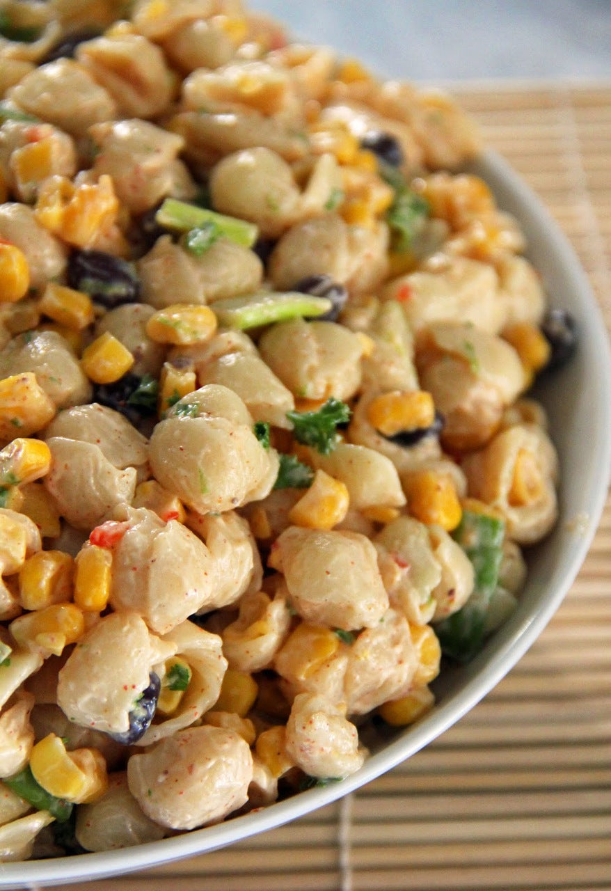 Spicy Southwest Pasta & Corn Salad With Chili Lime Dressing
