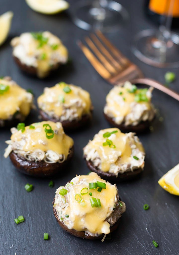 CRAB AND GOUDA STUFFED MUSHROOMS