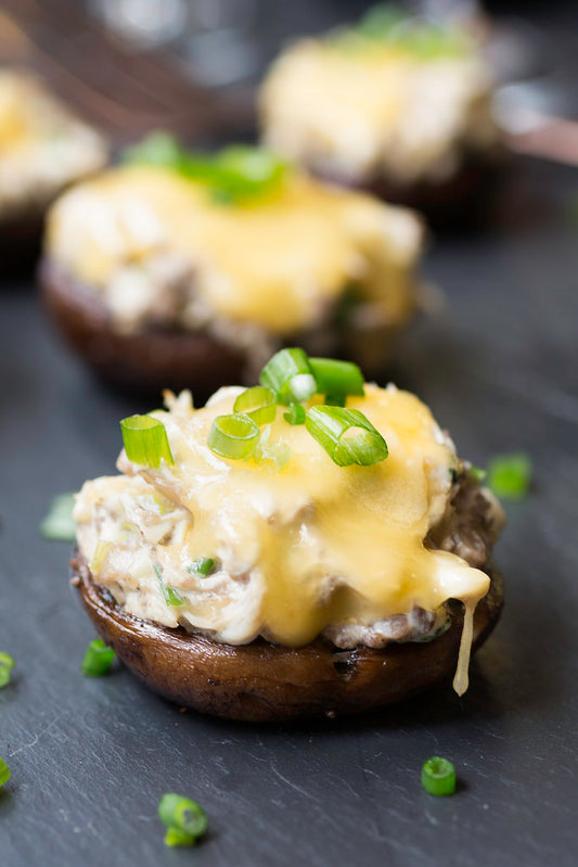 CRAB AND GOUDA STUFFED MUSHROOMS