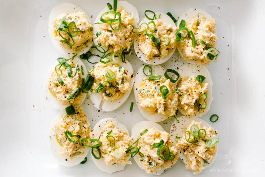Crab Rangoon Deviled Eggs