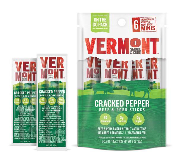 CRACKED PEPPER BEEF & PORK MINI MEAT STICK GO PACKS (PACK OF 8 POUCHES)
