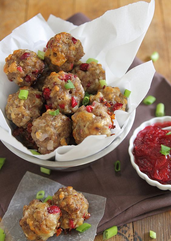 Cranberry cheddar sausage bites